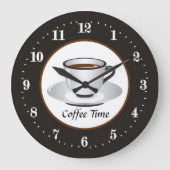 tijd voor schattige koffiebar grote klok (Voorkant)