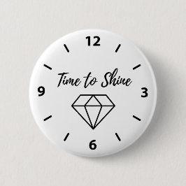 Tijd voor schijn ronde button 5,7 cm