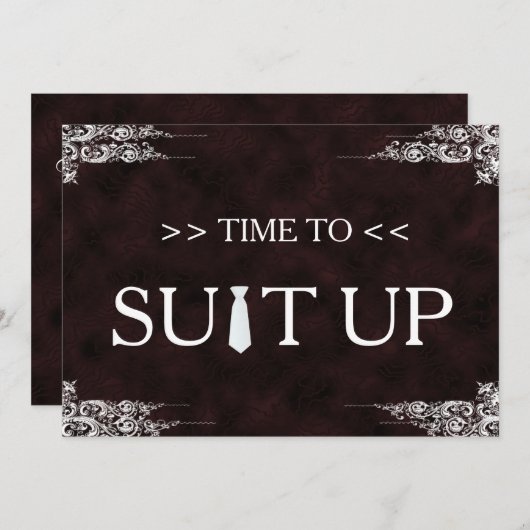 Tijd voor Suitup Black Chalk Board Swirl Kaart (Voorkant / Achterkant)