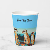 Tijd voor Tacos Meerkat-stijl, papierkoppen Papieren Bekers (Achterkant)