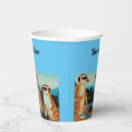 Tijd voor Tacos Meerkat-stijl, papierkoppen Papieren Bekers (Rechts)