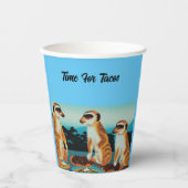 Tijd voor Tacos Meerkat-stijl, papierkoppen Papieren Bekers (Voorkant)