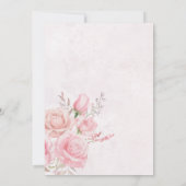 Tijd voor Tea Baby shower Dusty Roos Floral Kaart (Achterkant)