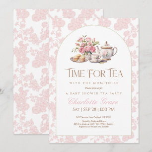 Tijd voor Tea Baby shower Invitation Bedankkaart