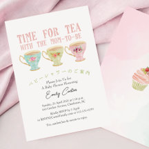 Tijd voor Tea Baby shower Teacup Pastel Whimsical