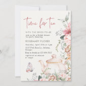 Tijd voor Tea Boho Floral Vrijgezellenfeest Kaart (Voorkant)