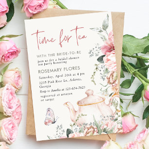 Tijd voor Tea Boho Floral Vrijgezellenfeest Kaart