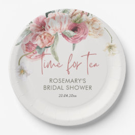 Tijd voor Tea Boho Floral Vrijgezellenfeest Papieren Bordje