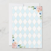 Tijd voor Tea Brewing Tea Party Blauw Baby shower Kaart (Achterkant)