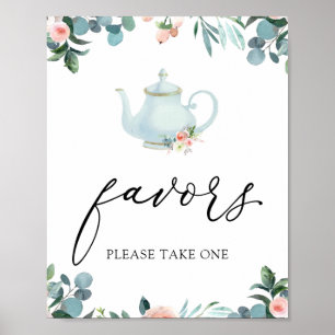 Tijd voor Tea Favors Sign Poster