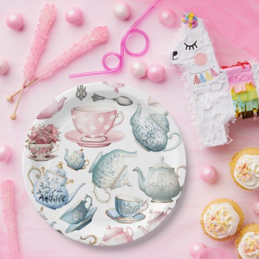 Tijd voor Tea Pattern Paper Bord (Feest)