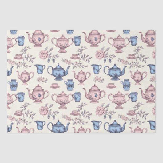 Tijd voor Tea  Pattern Tissuepapier (Voorkant)