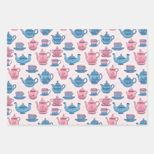 Tijd voor Tea  Pattern Wrapping Paper Sheets (Voorkant)