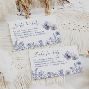 Tijd voor Tea Toile Baby shower Boeken voor Baby Informatiekaartje