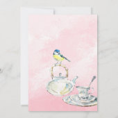 Tijd voor Tea Vrijgezellenfeest Teacup Bird Roos F Kaart (Achterkant)