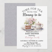 Tijd voor thee Baby Shower Bloemige theetijd Kaart (Voorkant / Achterkant)
