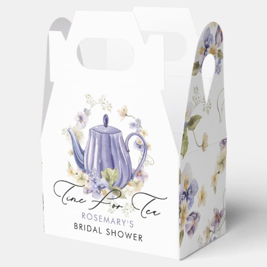 Tijd voor Thee Bloemrijke Bruidsbruiloft Bedankdoosjes (Geopend)