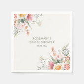 Tijd voor Thee Bruidsfeest met Bloemen Servet (Voorkant)