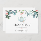 Tijd voor Thee Bruidsuitnodiging Bedankt (Voorkant / Achterkant)