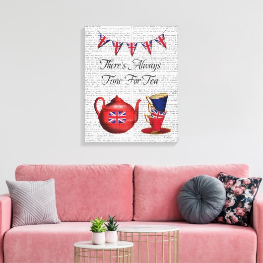 Tijd voor thee canvas afdruk (Insitu (Woonkamer))