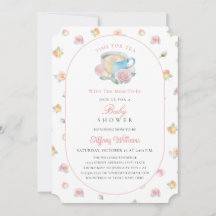 Tijd voor Thee Elegante Roze Roze Bloemige Baby Bo