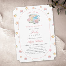 Tijd voor Thee Elegante Roze Roze Bloemige Baby Bo