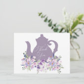 Tijd voor Thee Lavendel Shower Bedankkaart (Staand voorkant)
