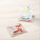 Tijd voor thee! Retro Afternoon Tea Party Vierkante Kartonnen Onderzetter (Insitu)