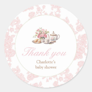 Tijd voor Thee Roze Bloemstuk Sticker