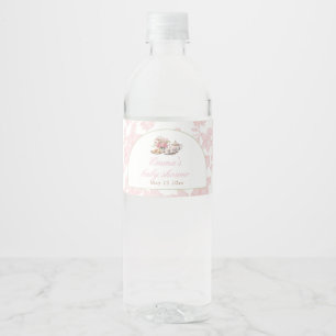 Tijd voor Thee Thee Feestje Voedsel Label Roze Waterfles Etiket