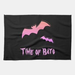 Tijd voor vleermuizen - Roze en Paarse Abstracte P Theedoek