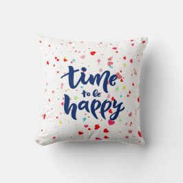 Tijd voor vrolijke typografie kussen
