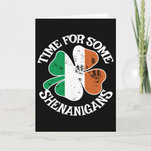 Tijd voor wat kattenkwaad Funny Clovers St Patrick Kaart