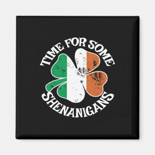 Tijd voor wat kattenkwaad Funny Clovers St Patrick Magneet