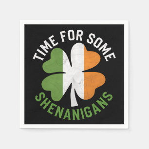 Tijd voor wat kattenkwaad Klaver St. Patrick's Dag Servet
