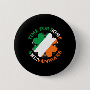 Tijd voor wat kattenkwaad St. Patricks Dag Iers I Ronde Button 5,7 Cm