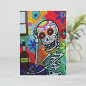 TIJDACHTIGE DAG VAN DE DODE INVITATIE KAART (Staand voorkant)