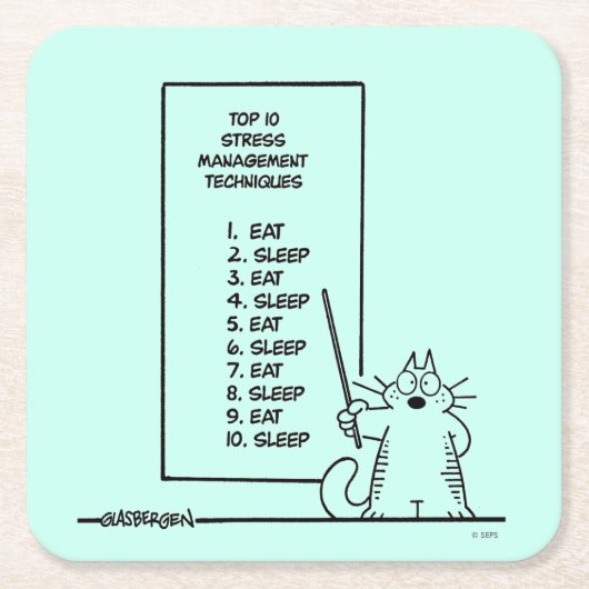 Tijdbeheer Vierkante Kartonnen Onderzetter (Voorkant)