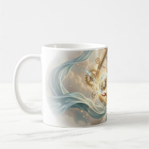 Tijdbehoudster Vrouw Tandwielen Klok Bol Mug Koffiemok