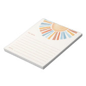 Tijdcapsule Boho zonneschijn zon geel blauw Notitieblok (Gedraaid)