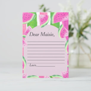 Tijdcapsule Gedicht  Roze Watermeloen  Reactiekaar Kaart
