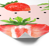 Tijdcapsule | Roze Aardbei Verjaardag Poster (Hoek)