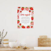 Tijdcapsule | Roze Aardbei Verjaardag Poster (Keuken)