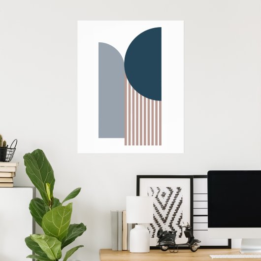 Tijdelijk Abstract geometrisch modern Poster (Thuiskantoor)