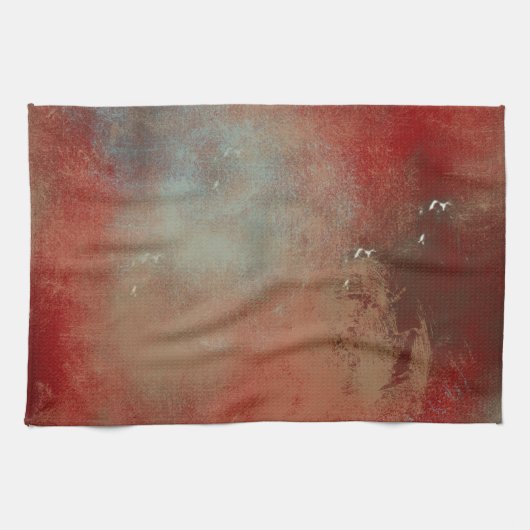 Tijdelijk Abstract rood, blauw, gekleurd Theedoek (Horizontaal)