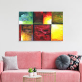 Tijdelijk Abstract schilderen Canvas Afdruk (Insitu (Woonkamer))