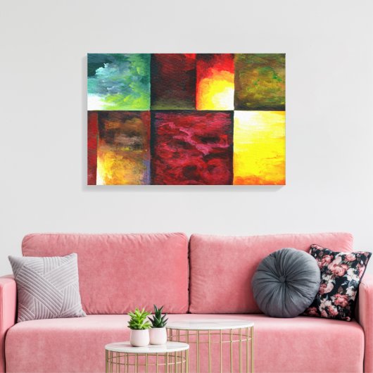 Tijdelijk Abstract schilderen Canvas Afdruk (Insitu (Woonkamer))