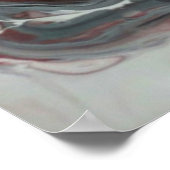 Tijdelijk Abstract - zwart, zilver en rood Poster (Hoek)