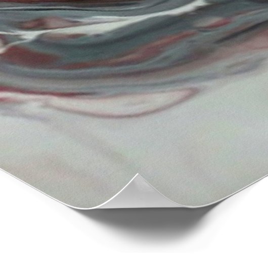 Tijdelijk Abstract - zwart, zilver en rood Poster (Hoek)