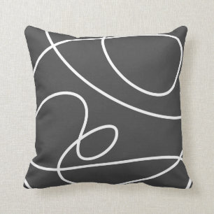 Tijdelijk Abstracte Latijn zwart-wit  Kussen